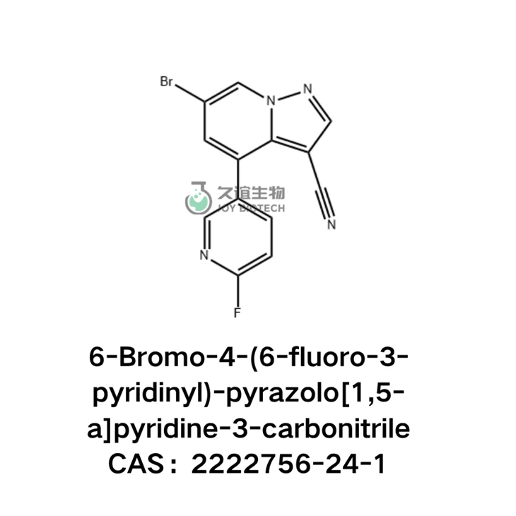 6-Bromo-4-(6-fluoro-3-pyridinyl)-pyrazolo[1,5-a]pyridine-3-carbonitrile CAS NO 2222756-24-1
